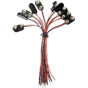 (Pack of 120) I-Type 9V Battery Connector, 9 Volt Battery Clip, 9V Battery Clip Connector with Wire and Hard Buckle Plastic Housing