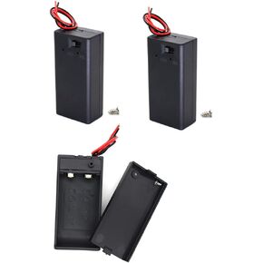 OLIREXD 9V Battery Holder with Switch leads Wires 9 Volt battery Case Cover holders Storage Box ON/OFF Switch Cap (3-Pack)