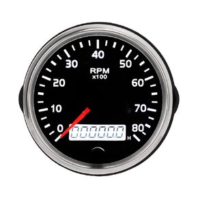 85MM Tachometer Gauge, 8000 RPM LCD Display Waterproof Tacho Meter Electronic Tachometer Universal Backlight Tacho Gauge Meter with Black Dial for 1-8 Cylinder Gasoline Engine Car Truck Marine Boat