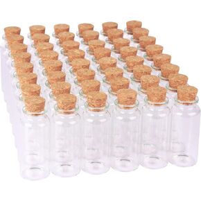 48 Pack, 30ml Glass Jars with Corks Lid,Clear Glass Bottles for Spices Herbs Crafting Project Party Favors