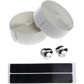 2 Rolls Vintage Leather Handlebar Tapes Road Bike Bicycle Motorcycle Handlebar Foam Wrap Grips Tape