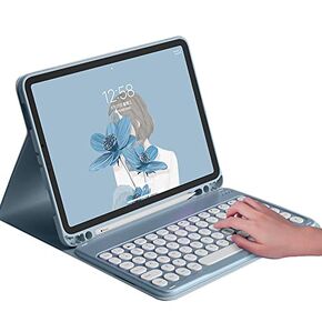 HENGHUI 2022 New iPad 10th Generation 10.9" Keyboard Case Cute Round Key Color Keyboard Wireless Detachable BT Keyboard Cover for iPad 10 10.9-inch (Yellow)