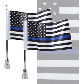 Motorcycle Flags 6" x 9" Antique US Flag 2ND Amendment Flag with Black Flagpole Mounts for 1/2" Motorcycle Luggage Rack for Harley Davidson Honda Suzuki Kawasaki Goldwing CB VTX CBR Yamaha(1 Pair)