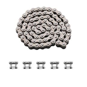 #25 Roller Chain 56 Links with 5pcs Master Links Heavy Duty for Razor Crazy Cart Shift XL DLX Ground Force Drifter Kids Electric Go Cart Kart 25H Drive Chain Parts