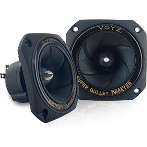 400 Watt 3.5" Piezo Super Horn Tweeters Aluminum Diaphragm 4-8 ohms - Black Housing with Capacitor 1 Pair (2pcs) (PET-1943) in Kuwait