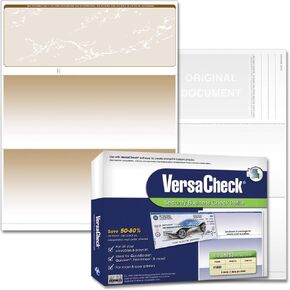 VersaCheck Secure Checks - 250 Blank Business Voucher Checks - Tan Prestige - 250 Sheets Form #1000 - Check on Top