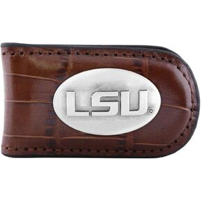 ZEP-PRO NCAA LSU Tigers Crocodile Leather Magnet Concho Money Clip