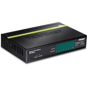 TRENDnet 8-Port GREENnet Gigabit PoE+ Switch, Supports PoE and PoE+ Devices, 61W PoE Budget, 16Gbps Switching Capacity, Data & Power Via Ethernet to PoE Access Points & IP Cameras, Black, TPE-TG82G