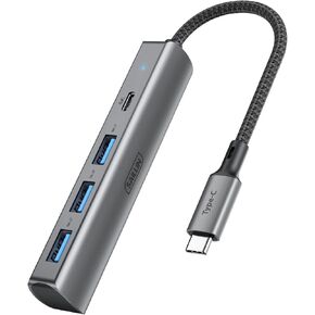 موزع USB C، محور محول متعدد المنافذ SAILLIN 4 في 1 USB C مع 3 منافذ USB 3.0، توصيل طاقة 100 واط، غلاف ألومنيوم USB C/Thunderbolt 3 إلى USB 3.0 لأجهزة MacBook Pro/Air، iPad Pro، XPS، والمزيد in Kuwait