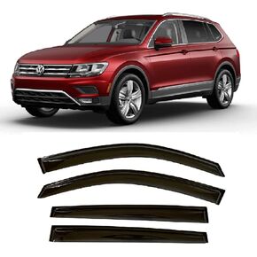 2011-2021 Tape-On Side Window Visor Deflectors for Jeep Grand Cherokee Dark Tinted Rain Guards 2012 2013 2014 2015 2016 2017 2018 2019 2020