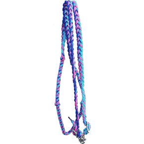 CHALLENGER Horse Western 8' Long Nylon Braided Knotted Barrel Roping Reins Tack 607512