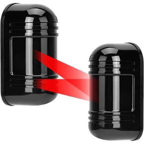 Dual Laser Detector Alarm Beam Sensor Indoor 300m Outdoor 60m Infrared Detector 6.7"x3.1"