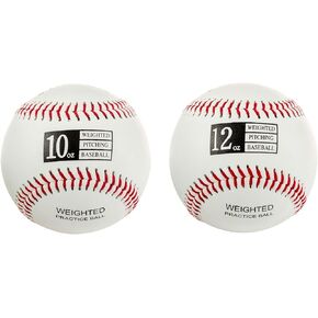 Weighted Baseballs for Throwing - Help Increase Pitch Velocity - Set of 2 Practice Baseballs 10oz and 12oz