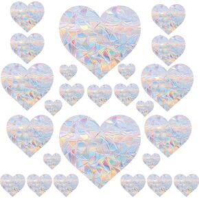 51PCS Birds Static Window Decals for Bird Strikes - Anti-Collision Window Clings to Save Birds from Window Collisions,Non Adhesive Prismatic Window Clings, Rainbow Stickers