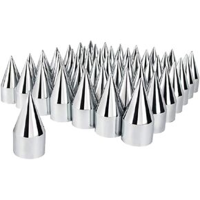 United Pacific 10770Cb - Wheel Lug Nut Cover Set - 1.5" X 4 1/8" Chrome Plastic Spike Nut Cover - Push-On (60 Pack)