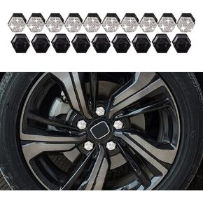 XhuangTech Car Wheel Lug Nut Cover,20pcs Bling Wheel Hub Bolt Caps, Wheel Nut Protector Cap Lug Nut Covers Set, Crystal Universal Hex Lug Nut Cover with Removal Tool