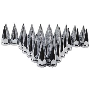 33mm Chrome ABS Plastic Screw-on Standard or Spiked Lug Nut Covers Pack of 40 (Spiked)