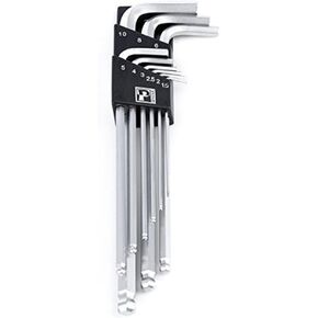 Pedro's L Hex Bicycle Wrench Set (9-Piece with Holder), Silver, 126849