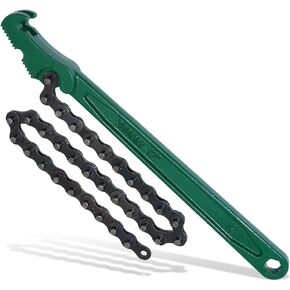 12 Inches Heavy-Duty Ratcheting Chain Wrench, Adjustable Oil Filter Chain Wrench Pliers For Truck & Car, Pipe Wrench Chain Style Multi-Purpose Remover Tool