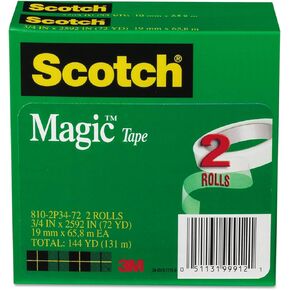 Scotch 8102P3472 Magic Tape Refill, 3/4-Inch x 2592-Inch, 3-Inch Core, 2/Pack