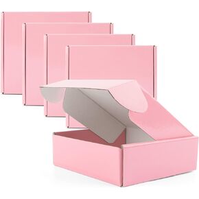 Mat Board Center, Pink Shipping Boxes 8"x6"x3" - 26 Pack Small Cardboard Corrugated Mailer Boxes for Small Business Packaging Mailing Packing Gift