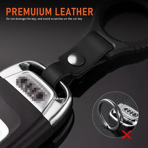 FEGVE Car Key Fob Keychain Holder, Titanium Key Chains Clip for Car keys, Leather Keychain for Men, with Screwdriver (Black) in Saudi Arabia