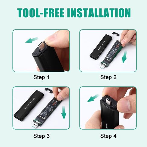 حاوية M.2 NVME SSD، ومحول محرك الأقراص الصلبة USB 3.0 وUSB-C خارجي NGFF، يدعم مفتاح M.2 M-Key/B+M 2230/2242/2260/2280 Nvme SATA SSD، متوافق مع الهواتف الذكية ونظام التشغيل Windows وMacOS in Kuwait