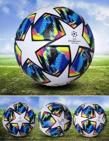Champions League Soccer Ball, Regular Size 5 Soccor Ball with Professional PU Leather，Indoor and Outdoor Soccer Training Ball，Birthday Gift in Saudi Arabia
