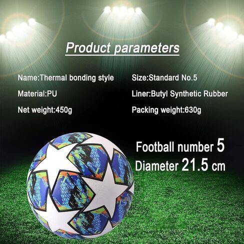Champions League Soccer Ball, Regular Size 5 Soccor Ball with Professional PU Leather，Indoor and Outdoor Soccer Training Ball，Birthday Gift in Saudi Arabia
