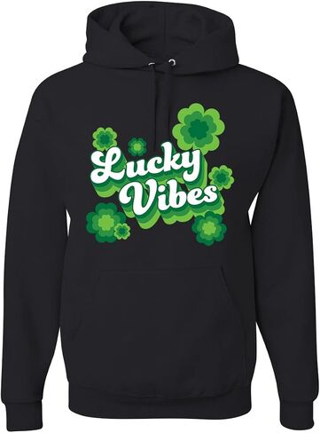 سويت شيرت بغطاء للرأس برسومات كلاسيكية للجنسين من Wild Bobby Vintage Irish Shamrock الكلاسيكي لعيد القديس باتريك in Kuwait