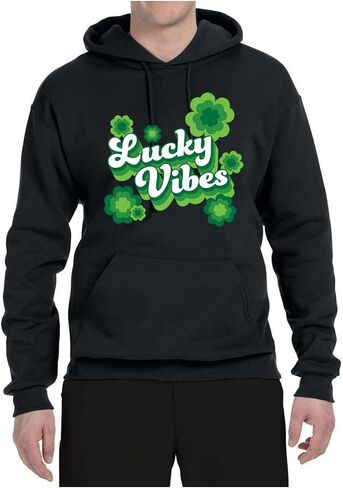 سويت شيرت بغطاء للرأس برسومات كلاسيكية للجنسين من Wild Bobby Vintage Irish Shamrock الكلاسيكي لعيد القديس باتريك in Kuwait