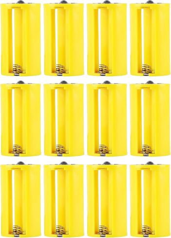Whizzotech Parallel AA to D Battery Adapters Holder 1.5V Output Case Box 3 AA to 1 D Converter (12 Pack Yellow) in Saudi Arabia