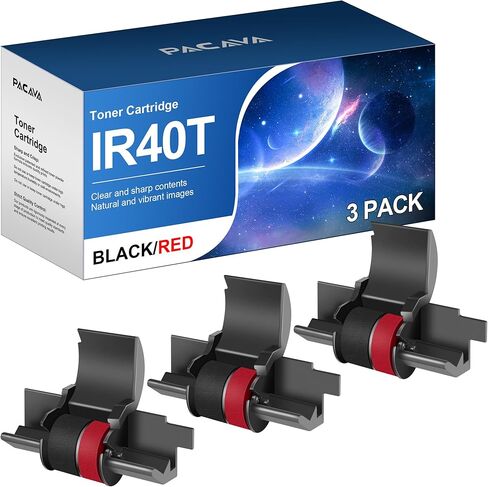 IR40T IR-40T CP13 MP-12D (3 Pack) Calculator Ink Roller Printer Ribbons use with Canon P23-DHV, Sharp EL-1750V, EL-1801V and More (Black&red) in Saudi Arabia