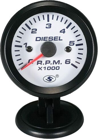 MOTOR METER RACING 52mm 2-1/16" Universal Tachometer for Diesel Engine Alternator 6000 RPM Black Dial in Dash in Kuwait
