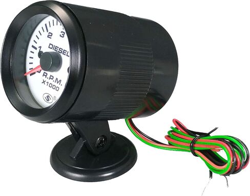 MOTOR METER RACING 52mm 2-1/16" Universal Tachometer for Diesel Engine Alternator 6000 RPM Black Dial in Dash in Kuwait