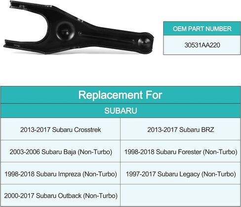 شوكة القابض 30531AA220 متوافقة مع سوبارو إمبريزا 1998-2018، ليجاسي 1997-2017، أوت باك 2000-2017، فورستر 1998-2018، باجا 2003-2006، BRZ 2013-2017، كروستريك 2013-2017 in Saudi Arabia