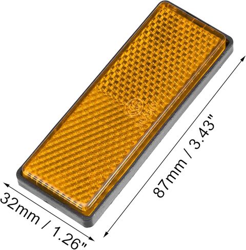 X AUTOHAUX 6 Pcs Rectangular Stick-on Safety Spoke Reflective Self Adhesive Reflector for Gate Posts Cars Trailer Motorcycle Trucks Boat Bicycle Bike Orange in Kuwait