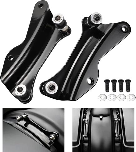 Black 4 Point Docking Hardware Kit Compatible with for Touring Street Glide Electra Glide Road Glide Road King 2014-Later in Kuwait