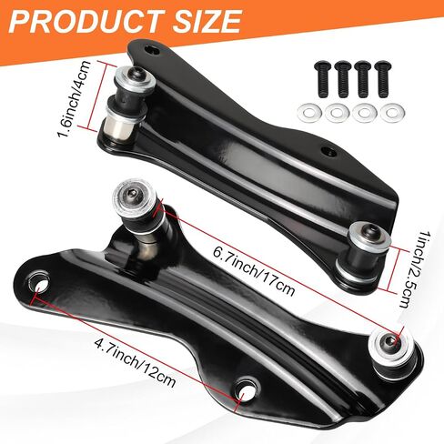 Black 4 Point Docking Hardware Kit Compatible with for Touring Street Glide Electra Glide Road Glide Road King 2014-Later in Kuwait