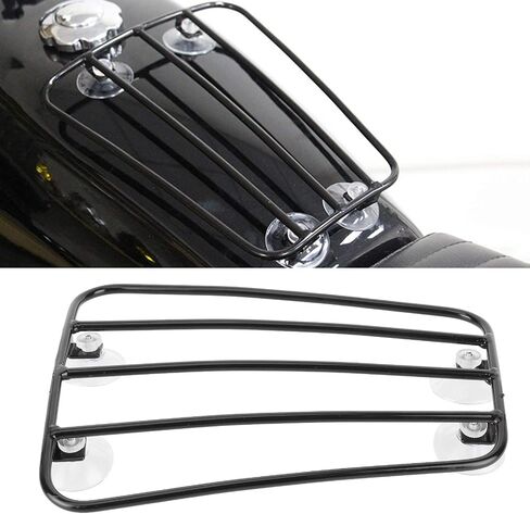 Keenso Motorcycle Fuel Tank Roof Rack, Universal Motorcycle Retro Style Luggage Carrier Bracket Suction Cup Type Baggage Holder Rack(Black) Other in Saudi Arabia