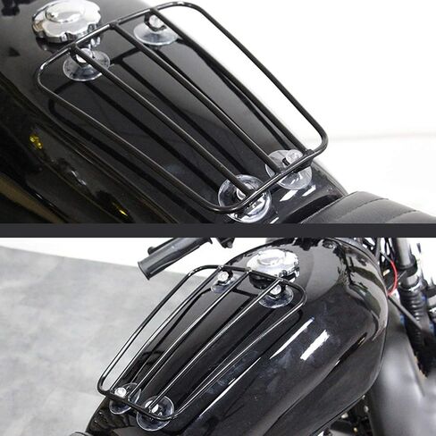 Keenso Motorcycle Fuel Tank Roof Rack, Universal Motorcycle Retro Style Luggage Carrier Bracket Suction Cup Type Baggage Holder Rack(Black) Other in Saudi Arabia