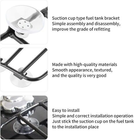 Keenso Motorcycle Fuel Tank Roof Rack, Universal Motorcycle Retro Style Luggage Carrier Bracket Suction Cup Type Baggage Holder Rack(Black) Other in Saudi Arabia