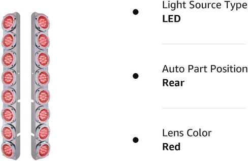 United Pacific 37349 - Rear Ss Air Cleaner Light Bar With Bracket For Peterbilt Trucks - Reflector/Clearance/Marker Ligh in Saudi Arabia