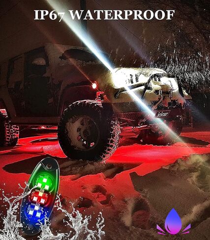 أضواء الصخور MagicRGB للشاحنات، iccar 16 Pods LED أضواء الصخور لJeep UTV ATV التحكم الذكي في التطبيقات مزامنة الموسيقى 200 وضع ديناميكي مقاوم للماء مع أجهزة تحكم عن بعد مزدوجة تحت الوهج أضواء الصخور لشاحنة جيب اللاسلكية in Saudi Arabia