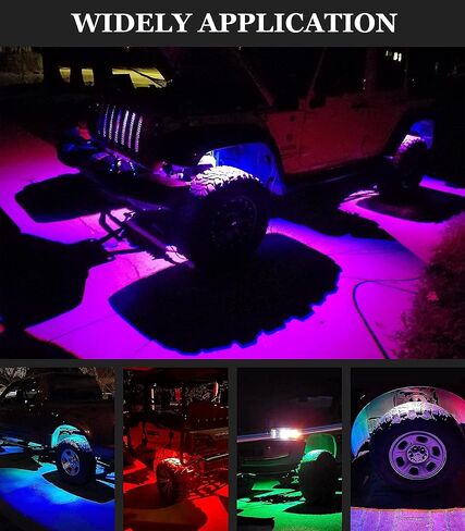 أضواء الصخور MagicRGB للشاحنات، iccar 16 Pods LED أضواء الصخور لJeep UTV ATV التحكم الذكي في التطبيقات مزامنة الموسيقى 200 وضع ديناميكي مقاوم للماء مع أجهزة تحكم عن بعد مزدوجة تحت الوهج أضواء الصخور لشاحنة جيب اللاسلكية in Saudi Arabia
