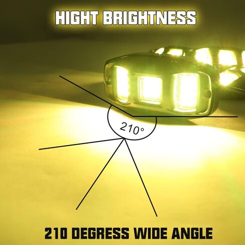 SUNPIE 8 Pods Triple Angle RGBW Rock Lights High Power Aluminium Metal Underglow Lights Wheel Well Lights with Phone App Remote Control Voice Mode Music Mode for Off Road Truck SUV ATV UTV Boats in Saudi Arabia