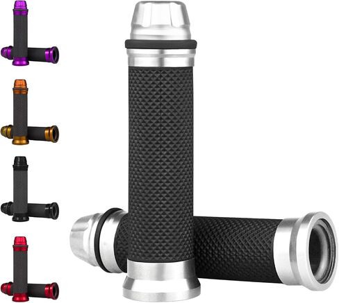 Universal Motorcycle Handlebar Grips Fits for Motorcycles with 7/8" Left Grip and 1" Right Sports Bike Chopper Cruiser Bike Etc. in Saudi Arabia