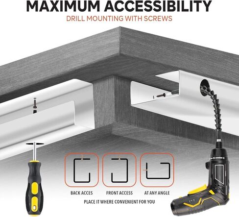 Under Desk Cable Management Tray - Metal Wire Organiers for Office and Home - Power Strip Holder - White 23.6 inch in Kuwait