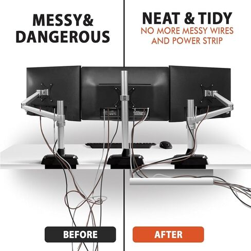 Under Desk Cable Management Tray - Metal Wire Organiers for Office and Home - Power Strip Holder - White 23.6 inch in Kuwait