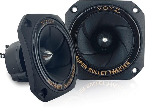 400 Watt 3.5" Piezo Super Horn Tweeters Aluminum Diaphragm 4-8 ohms - Black Housing with Capacitor 1 Pair (2pcs) (PET-1943) in Kuwait